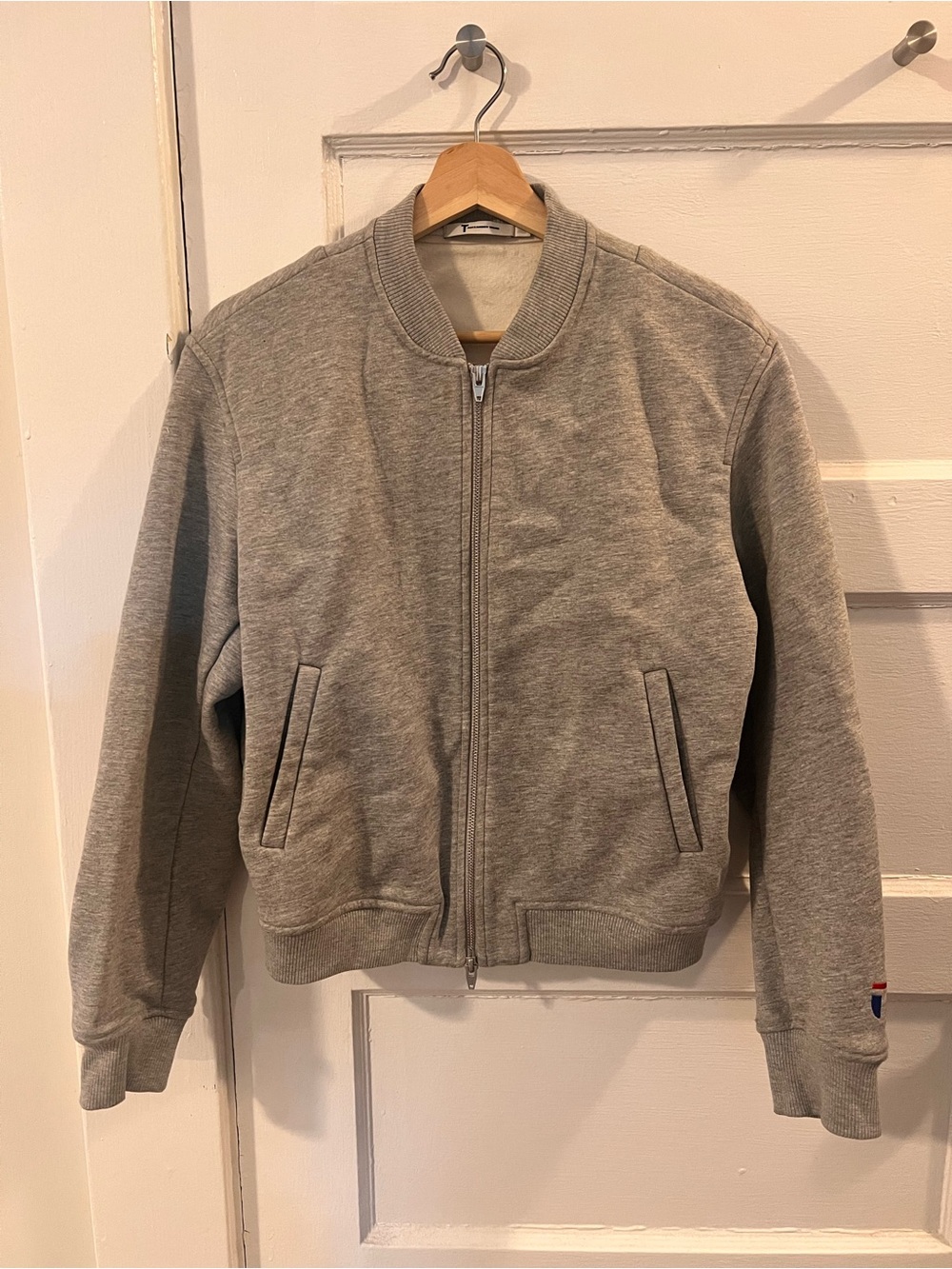 Alexander Wang Light Gray Zip Bomber Jacket